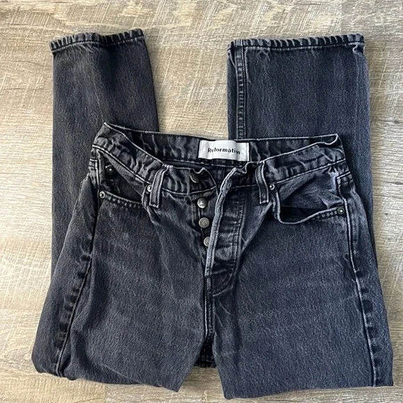 Reformation Black Jeans Size 25 - Picture 1 of 7